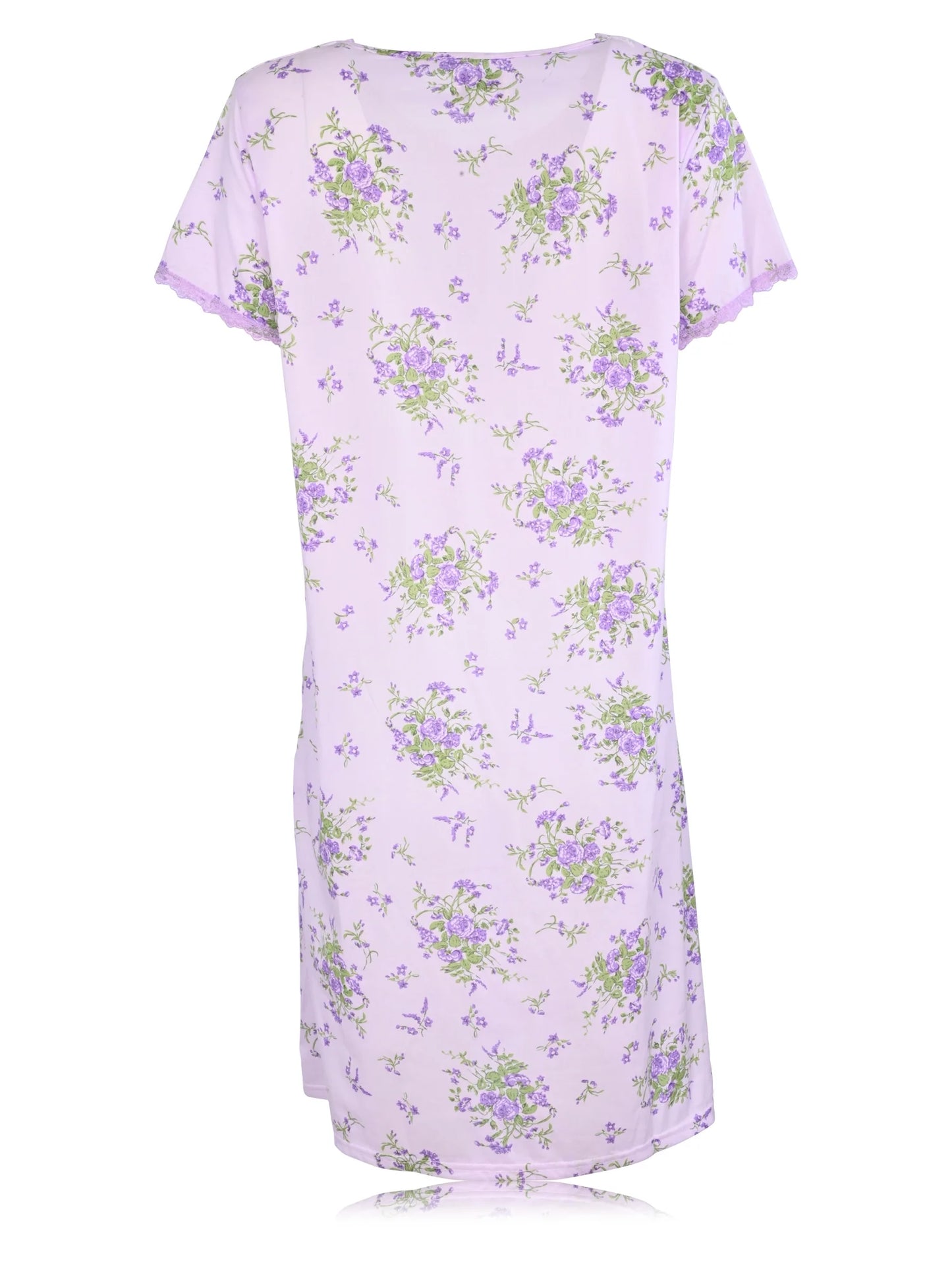 JEFFRICO Womens Nightgowns Short Sleeve Sleepwear Soft Pajama Dress Nightshirts