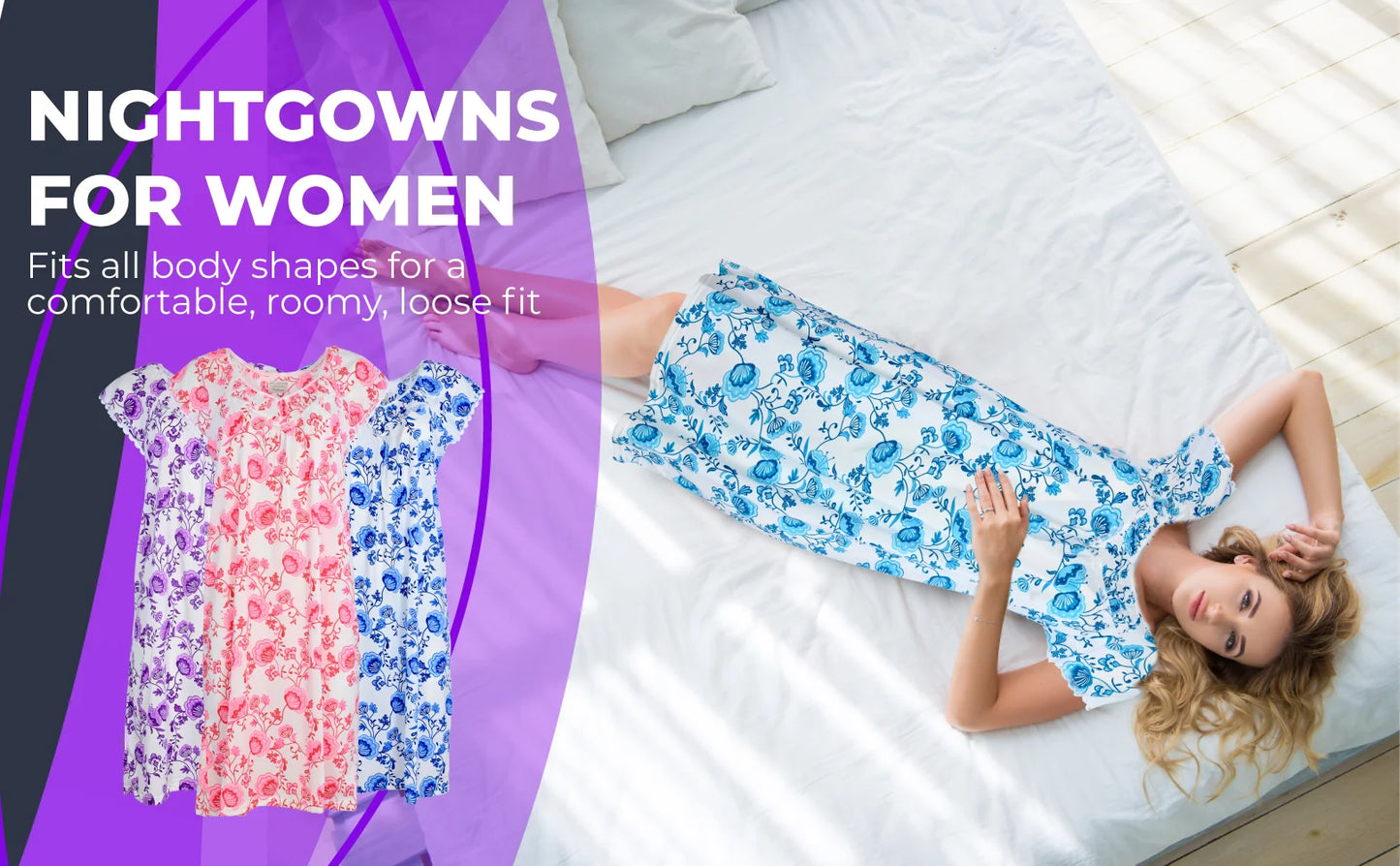 JEFFRICO Womens Nightgowns Sleepwear Soft Pajama Dress Nightshirts