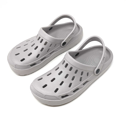 JEFFRICO Mens Slip-On Clogs with Heel Strap – Lightweight EVA Comfort Shoes for Garden, Beach And Everyday Wear