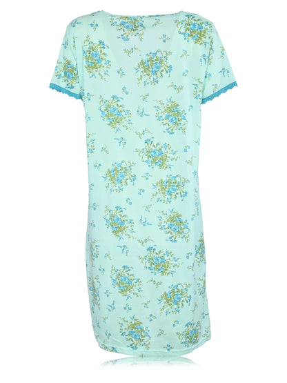 JEFFRICO Womens Nightgowns Short Sleeve Sleepwear Soft Pajama Dress Nightshirts