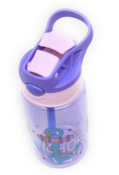 Kids Water Bottle 16 oz, BPA-Free Reusable Bottle with One-Click Flip Lid, Leak-Resistant