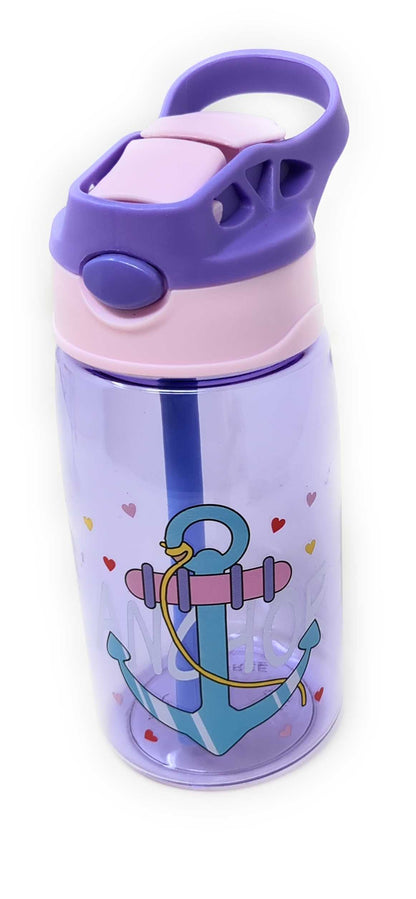 Kids Water Bottle 16 oz, BPA-Free Reusable Bottle with One-Click Flip Lid, Leak-Resistant