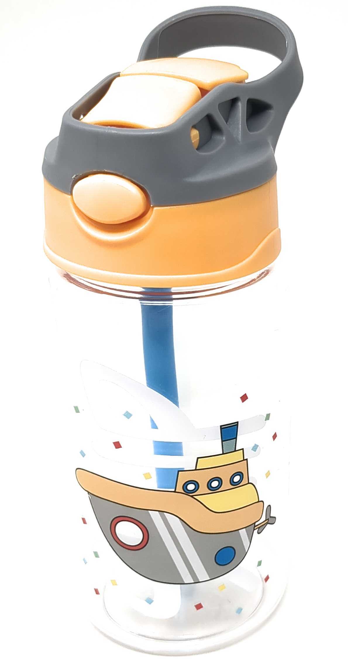 Kids Water Bottle 16 oz, BPA-Free Reusable Bottle with One-Click Flip Lid, Leak-Resistant