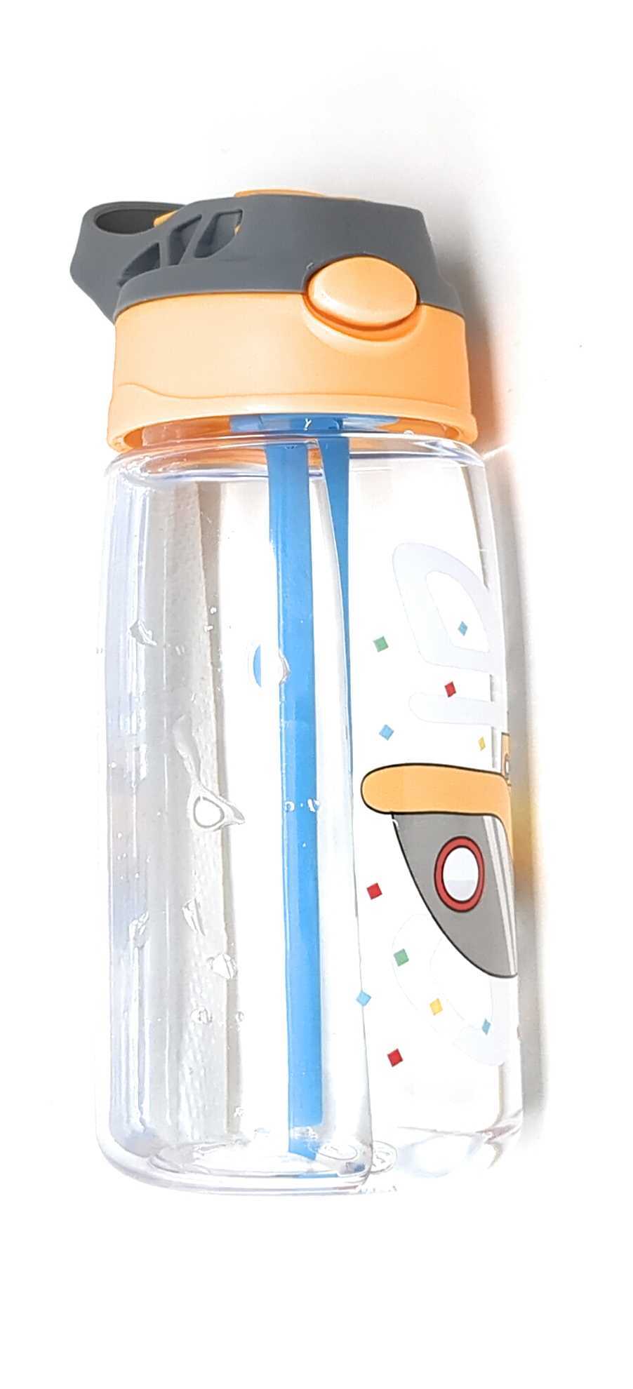 Kids Water Bottle 16 oz, BPA-Free Reusable Bottle with One-Click Flip Lid, Leak-Resistant