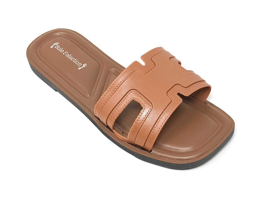 JEFFRICO Womens Slide Sandals Open Toe Flat Slip On Comfort Sandals Cushioned Insole Lightweight Casual Summer Sandals