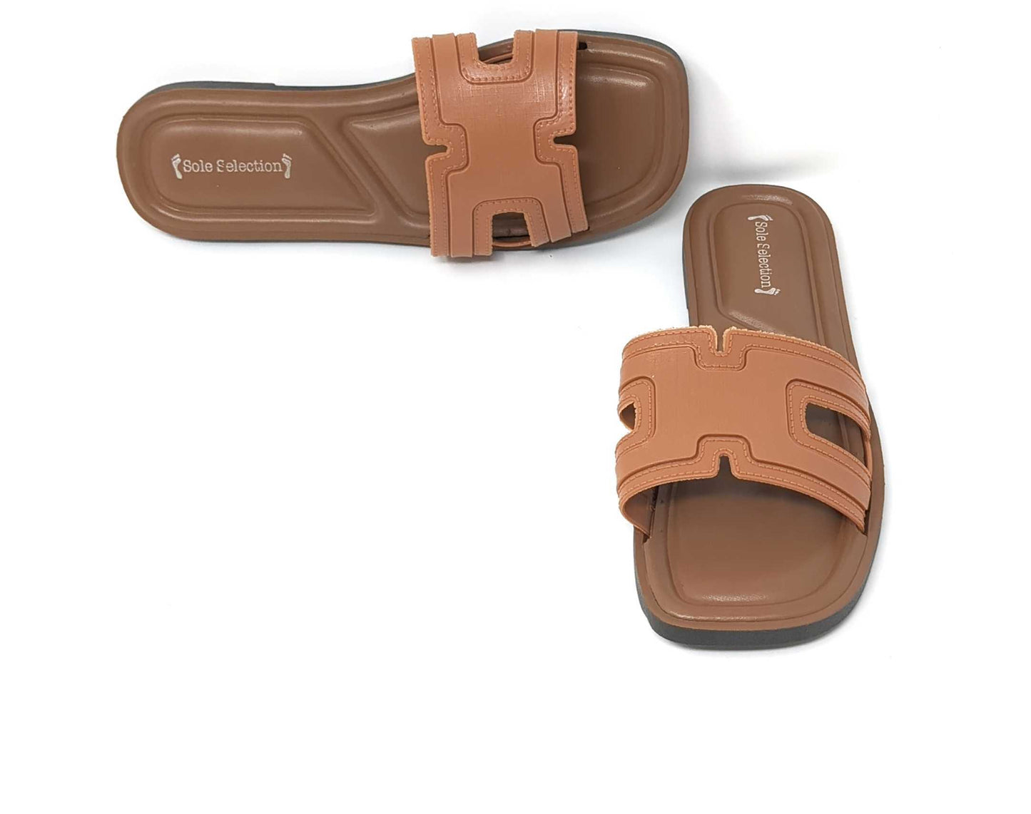 JEFFRICO Womens Slide Sandals Open Toe Flat Slip On Comfort Sandals Cushioned Insole Lightweight Casual Summer Sandals