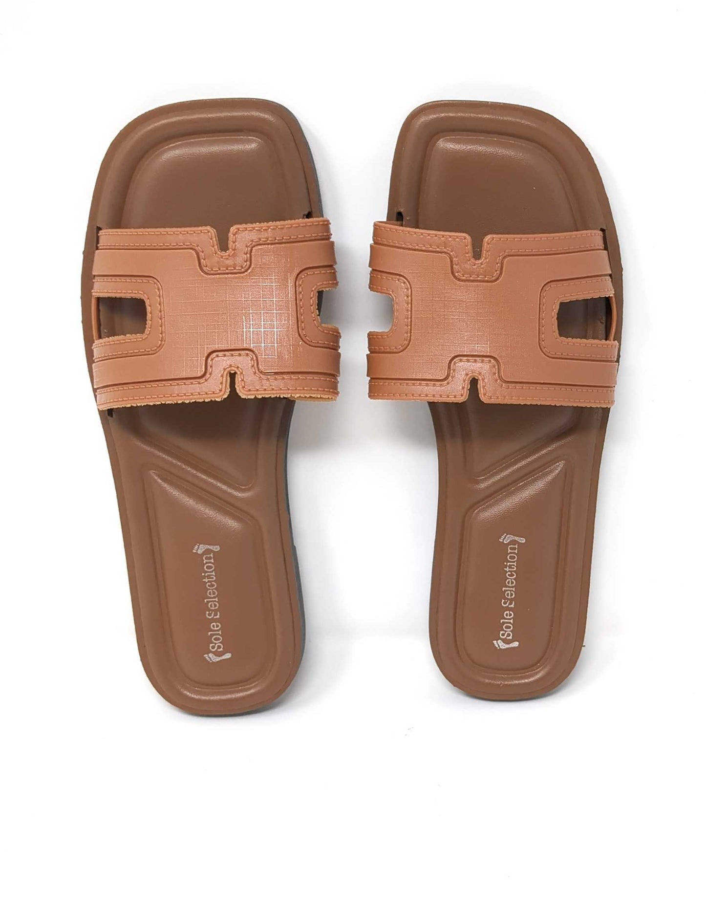 JEFFRICO Womens Slide Sandals Open Toe Flat Slip On Comfort Sandals Cushioned Insole Lightweight Casual Summer Sandals