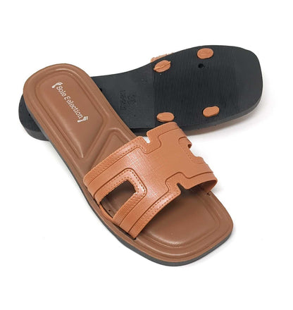 JEFFRICO Womens Slide Sandals Open Toe Flat Slip On Comfort Sandals Cushioned Insole Lightweight Casual Summer Sandals