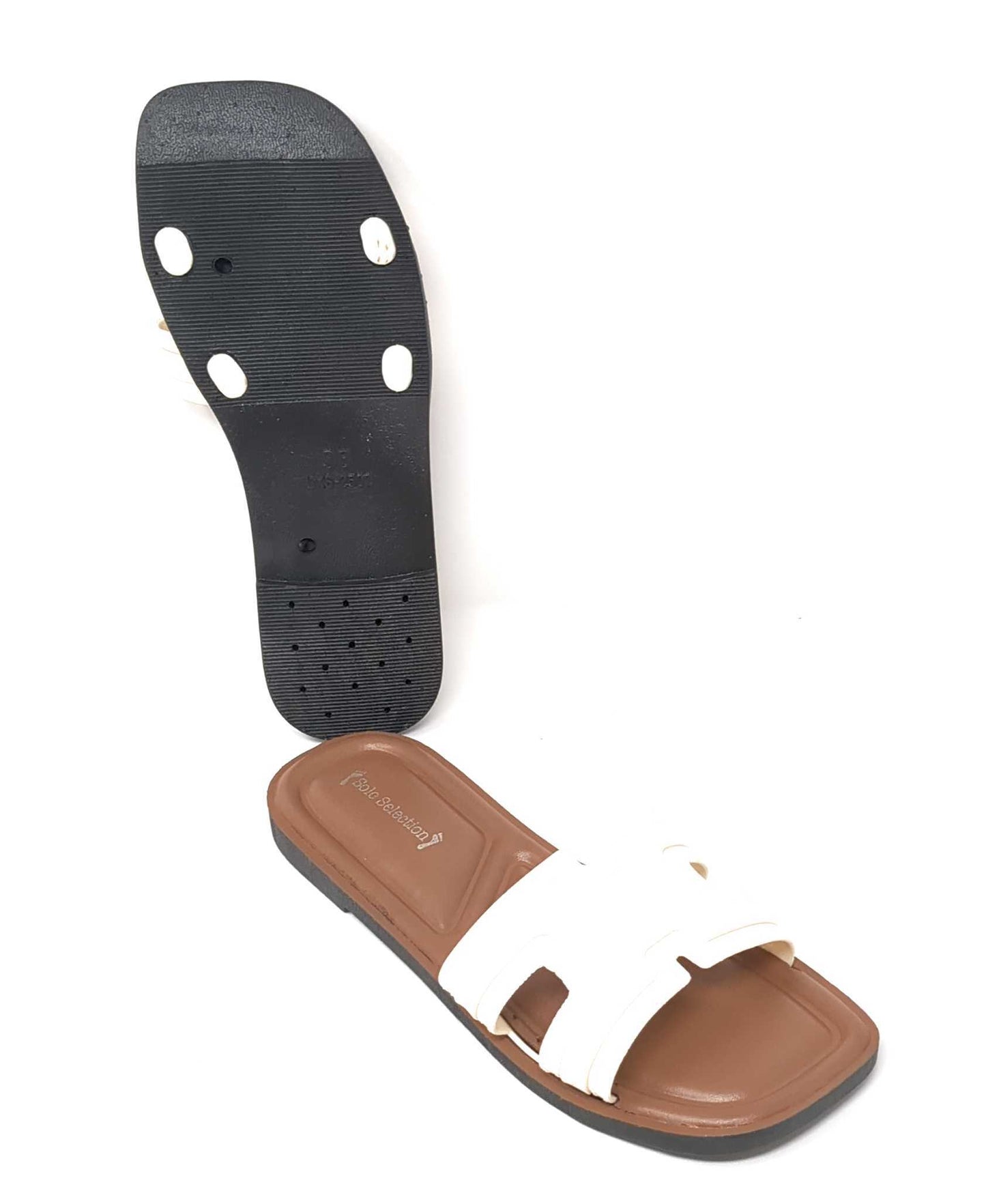 JEFFRICO Womens Slide Sandals Open Toe Flat Slip On Comfort Sandals Cushioned Insole Lightweight Casual Summer Sandals