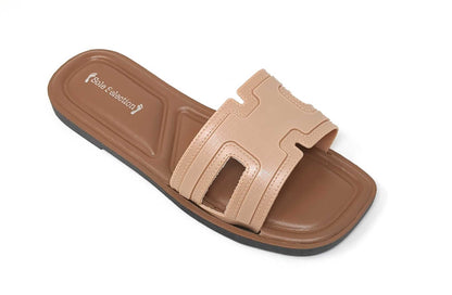 JEFFRICO Womens Slide Sandals Open Toe Flat Slip On Comfort Sandals Cushioned Insole Lightweight Casual Summer Sandals