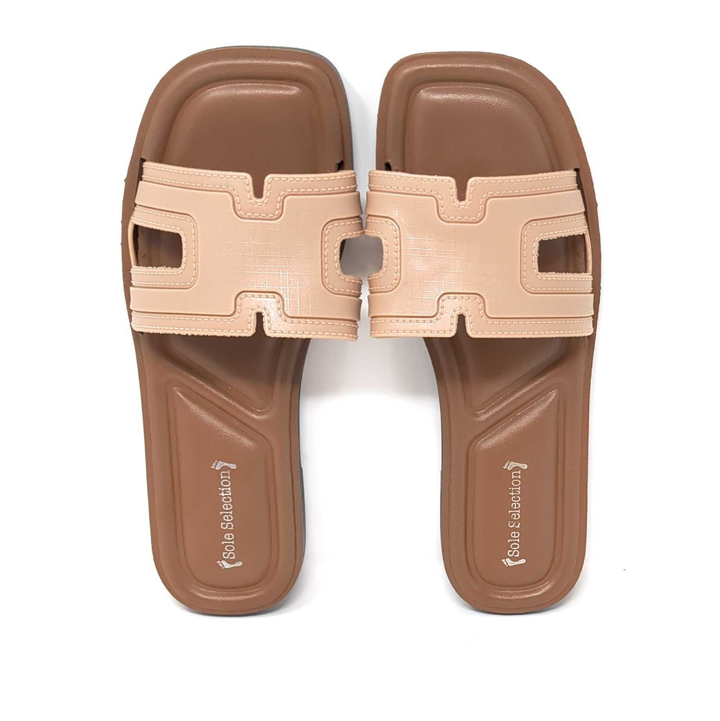 JEFFRICO Womens Slide Sandals Open Toe Flat Slip On Comfort Sandals Cushioned Insole Lightweight Casual Summer Sandals