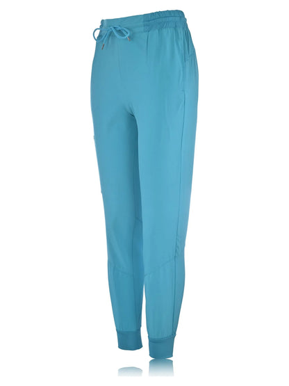 JEFFRICO Scrubs For Women Scrub Set V-Neck Scrub Top and Jogger Scrub Pants Lightweight 4 Way Stretch Soft 5 Pockets