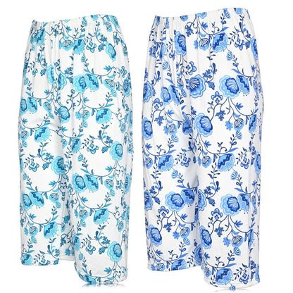 JEFFRICO Pajamas For Women 2 Pack Capri Set Sleepwear Soft Pajamas Short Sleeve Pajamas Sleepshirt With Capri Pants