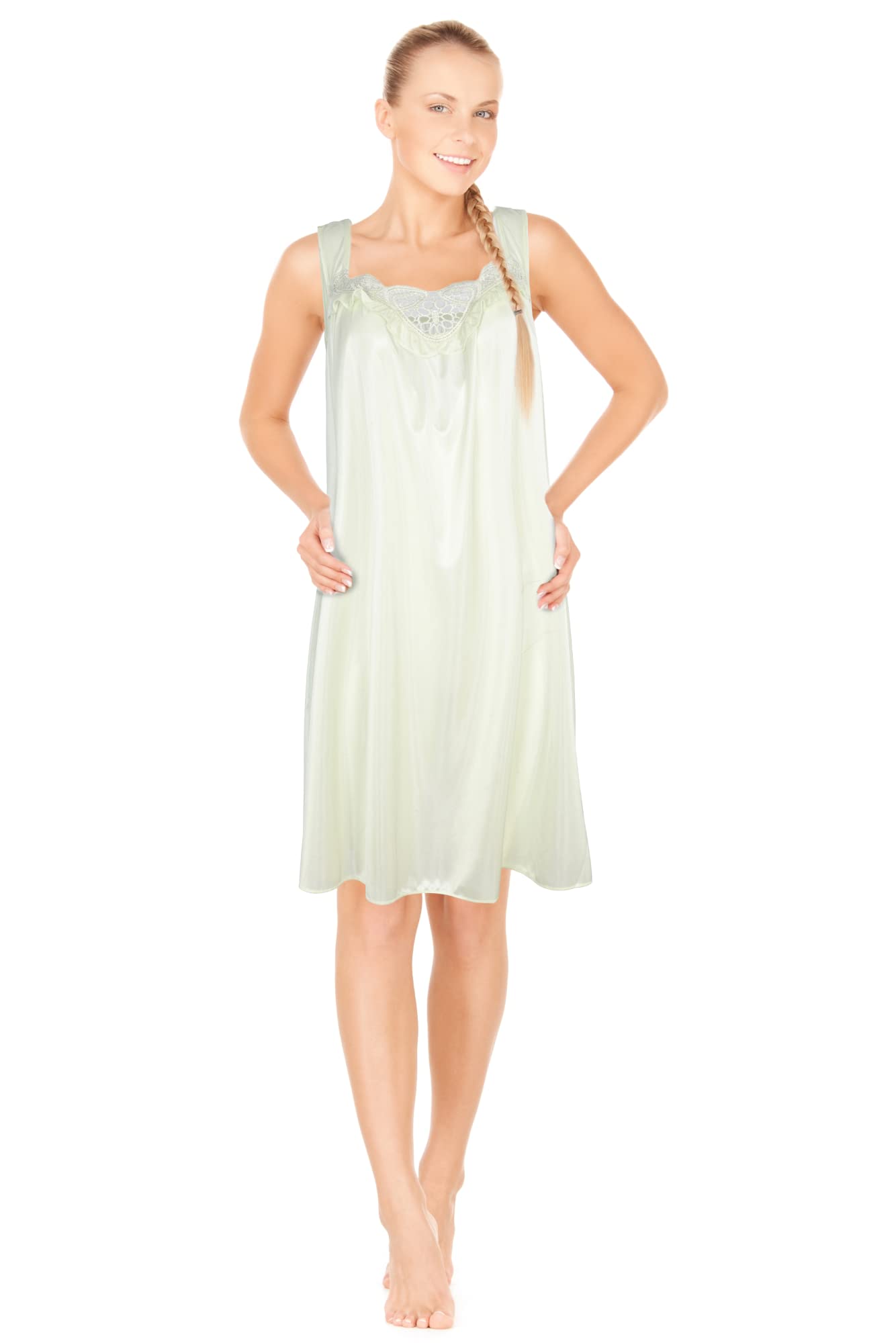 JEFFRICO Womens Sleeveless Nightgowns Sleepwear Soft Pajama Dress Nightshirts