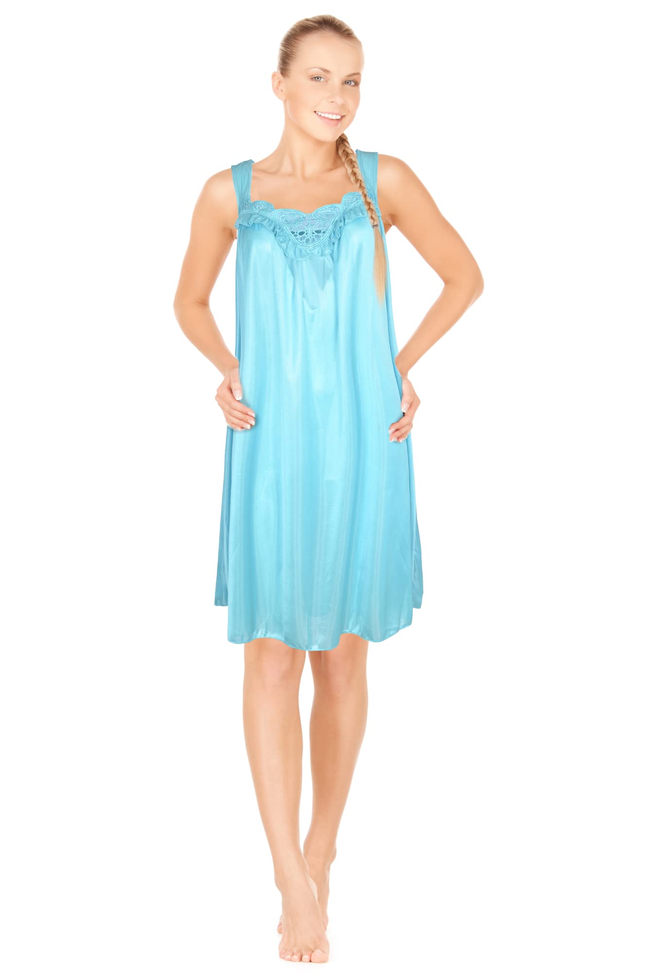 JEFFRICO Womens Sleeveless Nightgowns Sleepwear Soft Pajama Dress Nightshirts