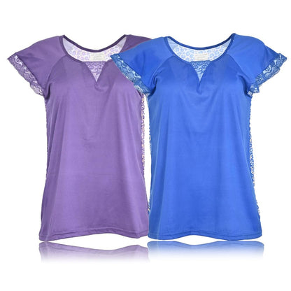 JEFFRICO Pajamas For Women 2 Pack Capri Set Sleepwear Soft Pajamas Short Sleeve Pajamas Sleepshirt With Capri Pants