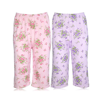 JEFFRICO Pajamas For Women 2 Pack Capri Set Sleepwear Soft Pajamas Short Sleeve Pajamas Sleepshirt With Capri Pants