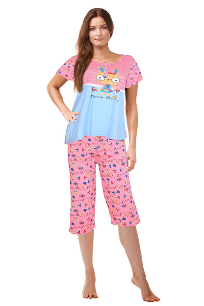 JEFFRICO Womens Pajamas For Women Capri Set Sleepwear Soft Pajamas