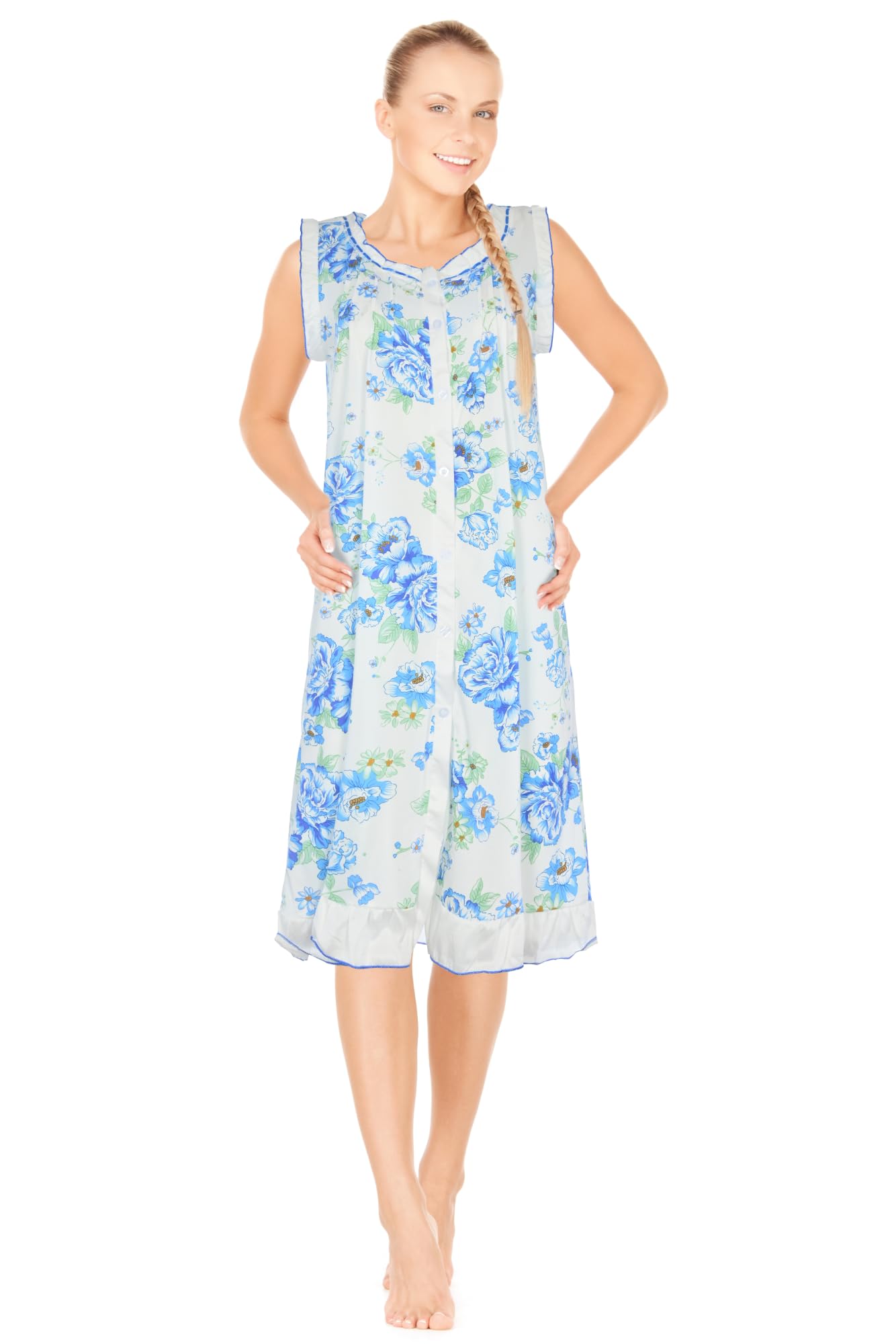 JEFFRICO Womens Sleeveless Nightgowns Sleepwear Soft Pajama Dress Nightshirts