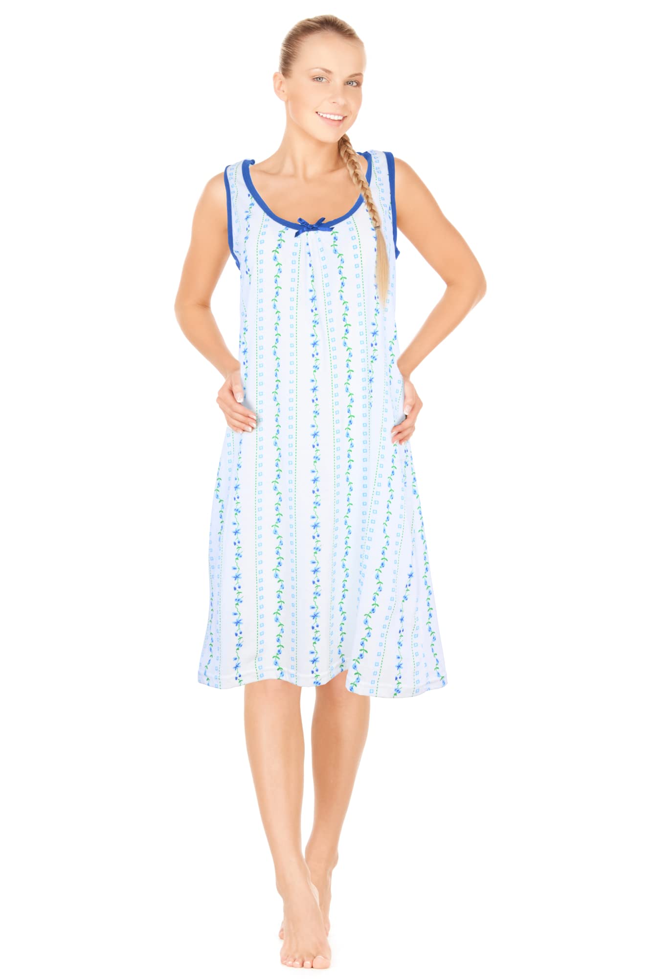 JEFFRICO Womens Sleeveless Nightgowns Sleepwear Soft Pajama Dress Nightshirts