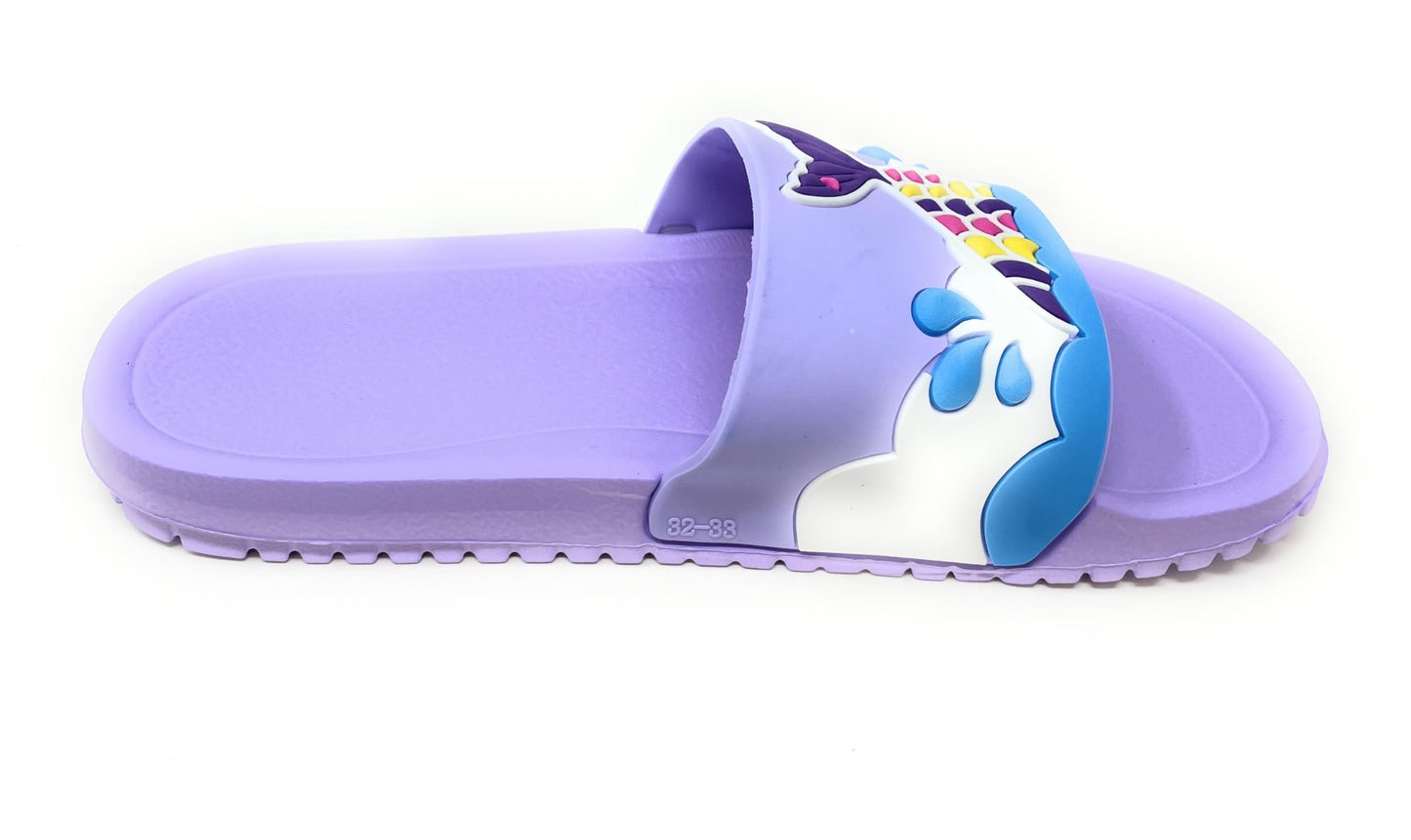 JEFFRICO Girls Comfort Sandals Kids Slip On Lightweight EVA Water Shower Pool Beach Sandals Slides