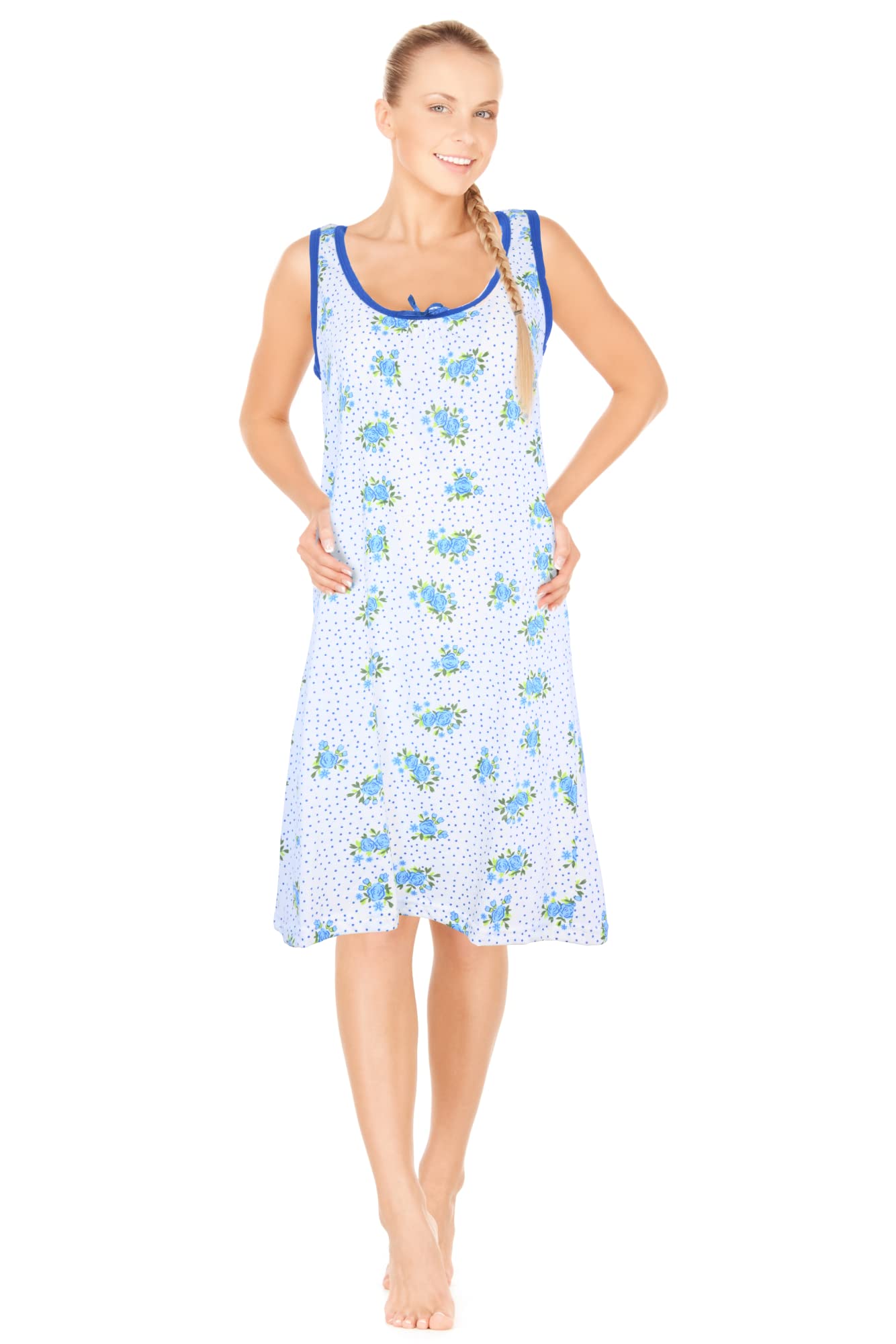 JEFFRICO Womens Sleeveless Nightgowns Sleepwear Soft Pajama Dress Nightshirts
