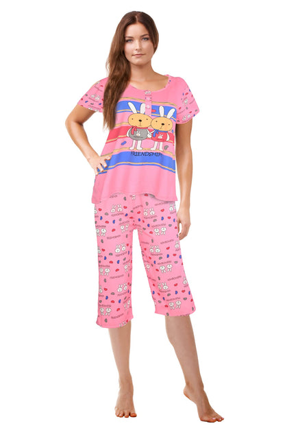 JEFFRICO Womens Pajamas For Women Capri Set Sleepwear Soft Pajamas