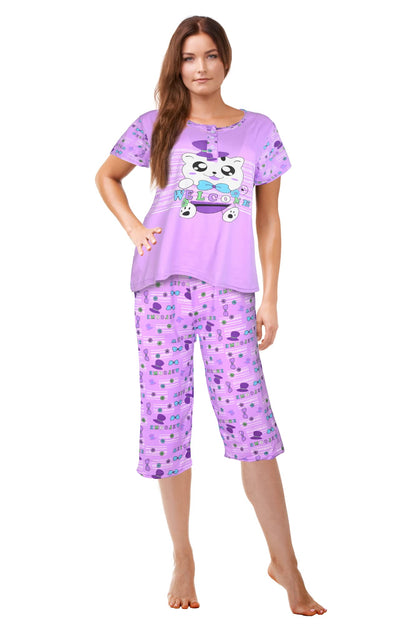 JEFFRICO Womens Pajamas For Women Capri Set Sleepwear Soft Pajamas