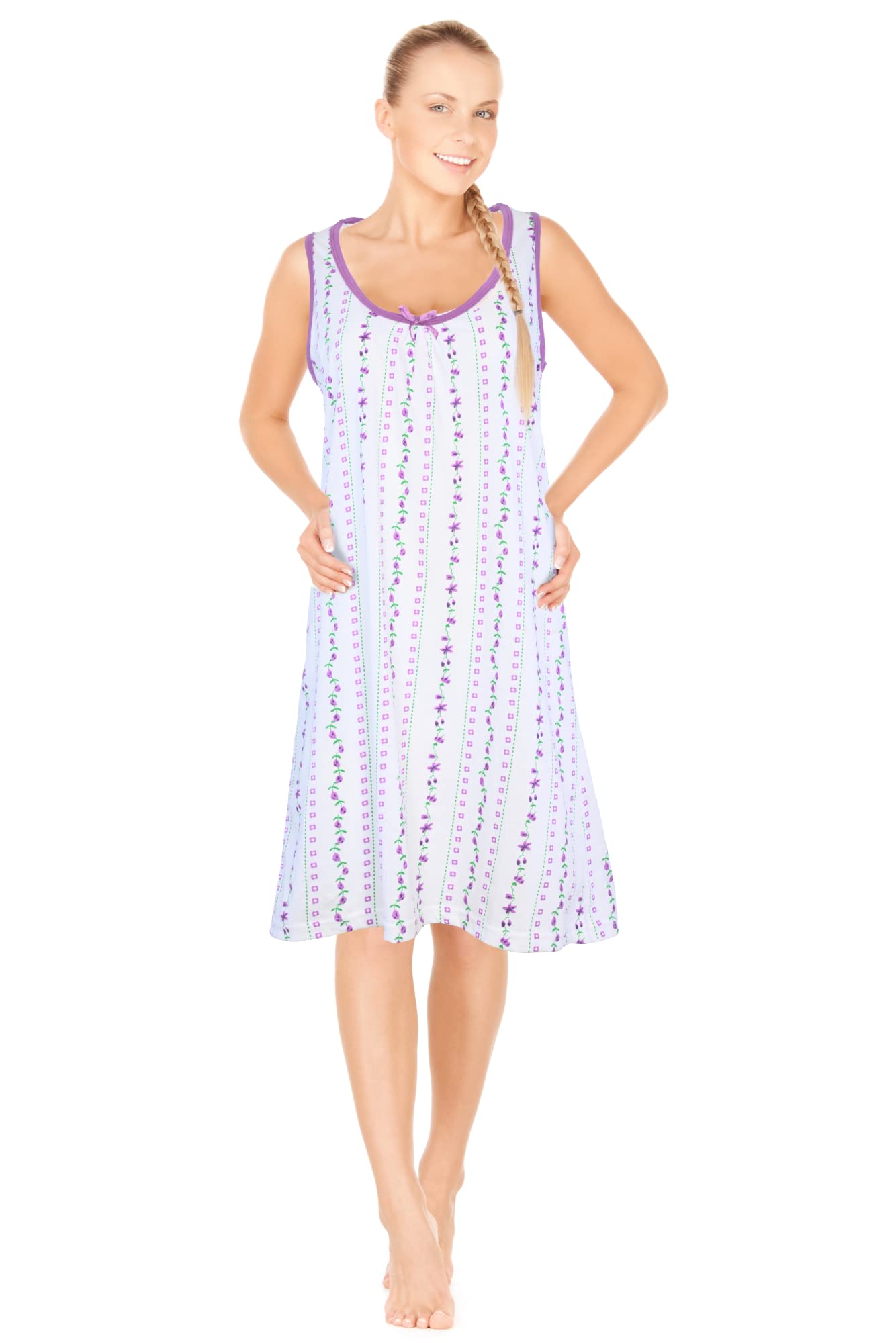 JEFFRICO Womens Sleeveless Nightgowns Sleepwear Soft Pajama Dress Nightshirts