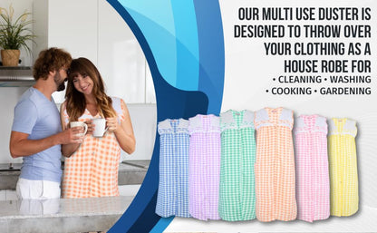 JEFFRICO House Dresses for Women with Pockets - Lightweight Breathable Sleeveless Muumuu & Nightgowns - Snap Front Housecoat and Dusters