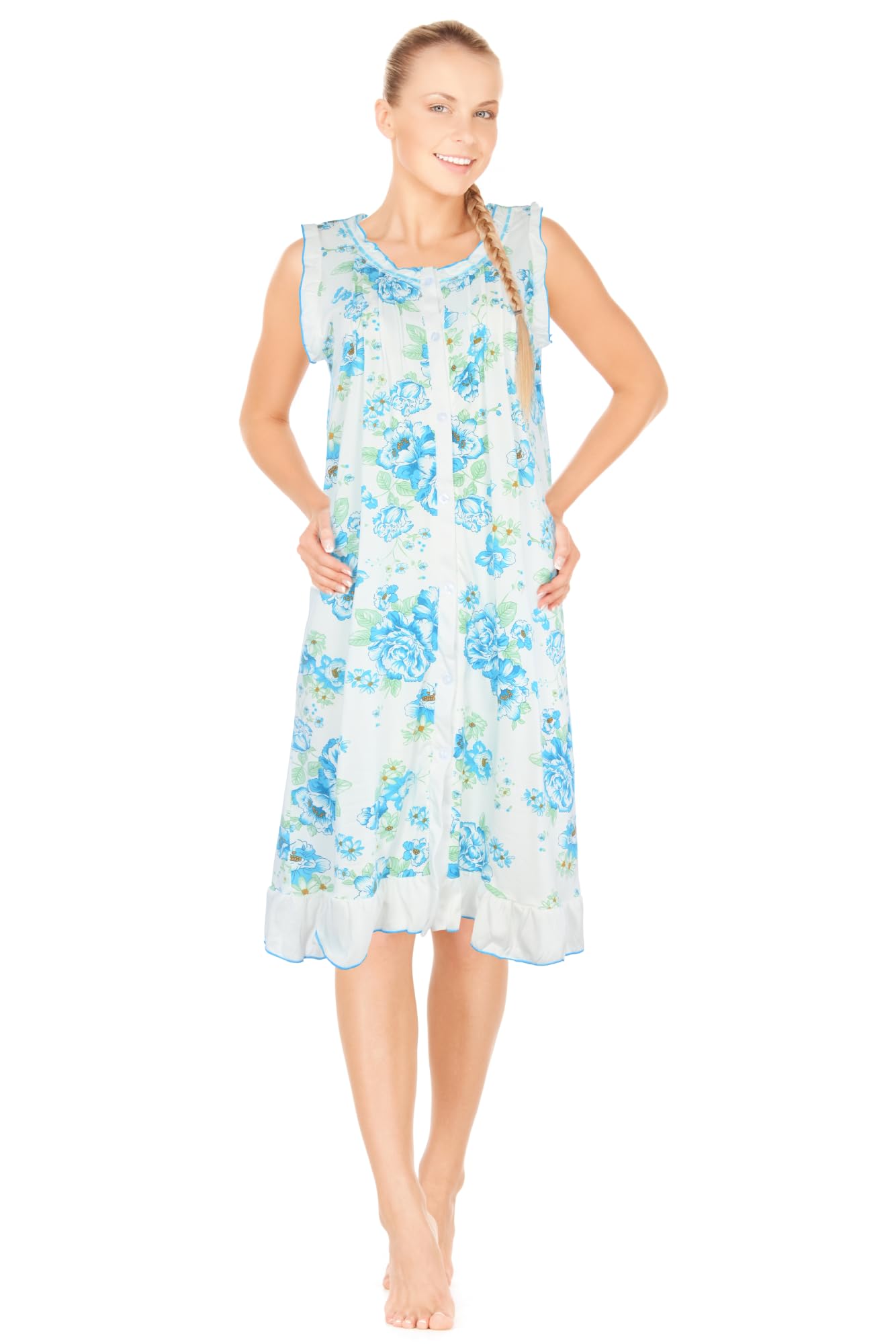 JEFFRICO Womens Sleeveless Nightgowns Sleepwear Soft Pajama Dress Nightshirts