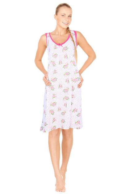 JEFFRICO Womens Sleeveless Nightgowns Sleepwear Soft Pajama Dress Nightshirts