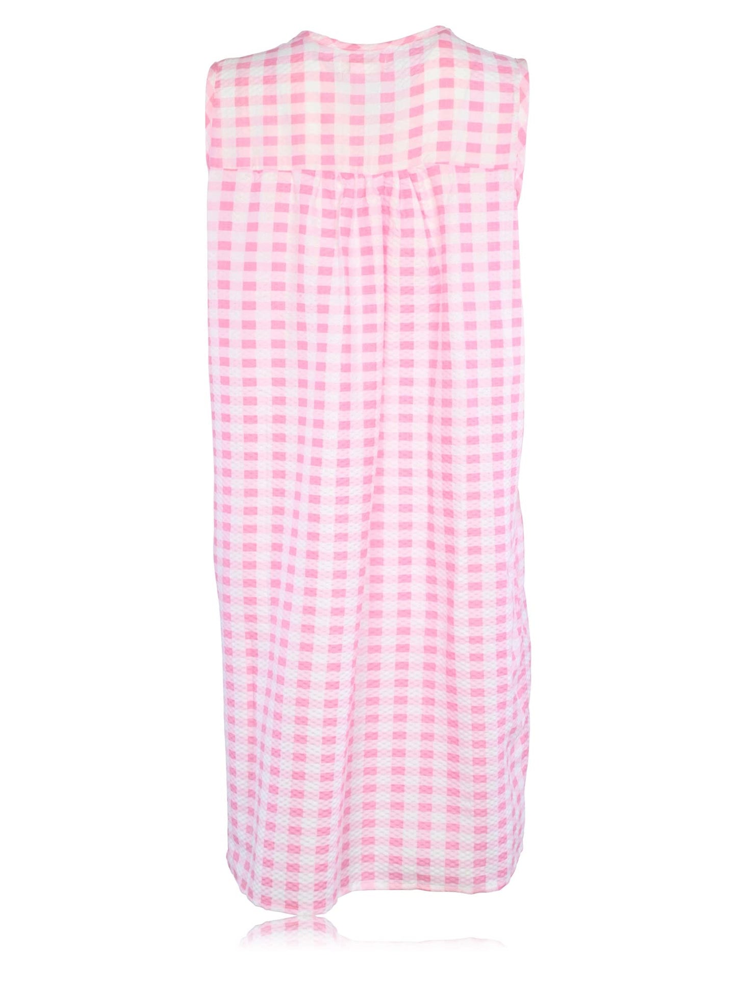 JEFFRICO House Dresses for Women with Pockets - Lightweight Breathable Sleeveless Muumuu & Nightgowns - Snap Front Housecoat and Dusters for Women