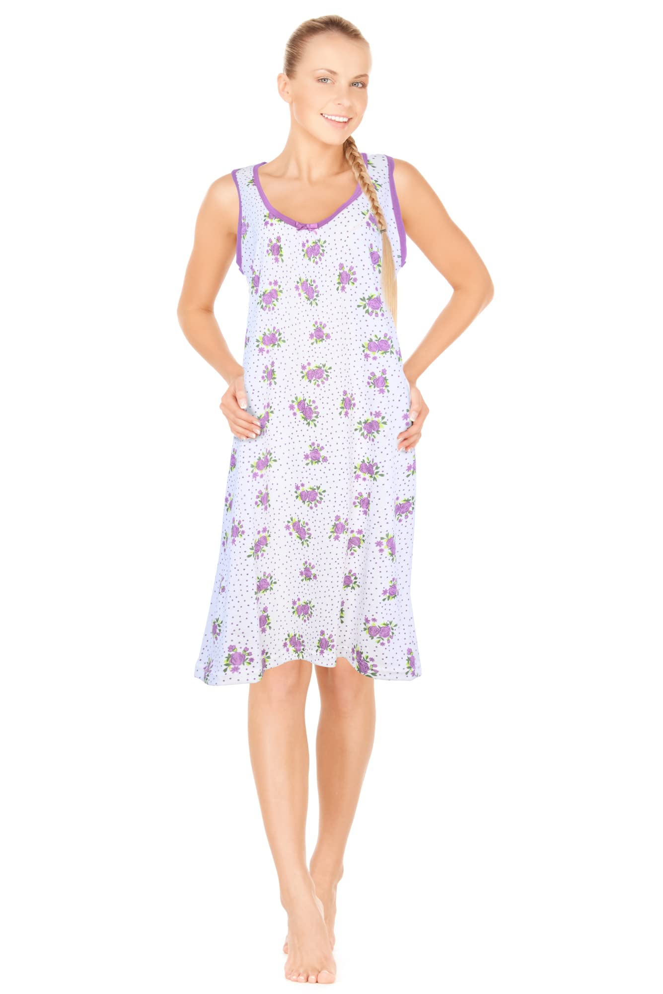 JEFFRICO Womens Sleeveless Nightgowns Sleepwear Soft Pajama Dress Nightshirts