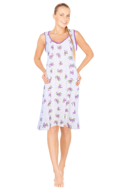 JEFFRICO Womens Sleeveless Nightgowns Sleepwear Soft Pajama Dress Nightshirts