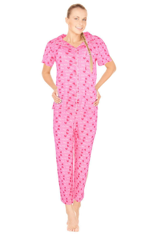 JEFFRICO Womens Pajamas For Women Ankle Length Pajamas Set Sleepwear Soft Pajamas