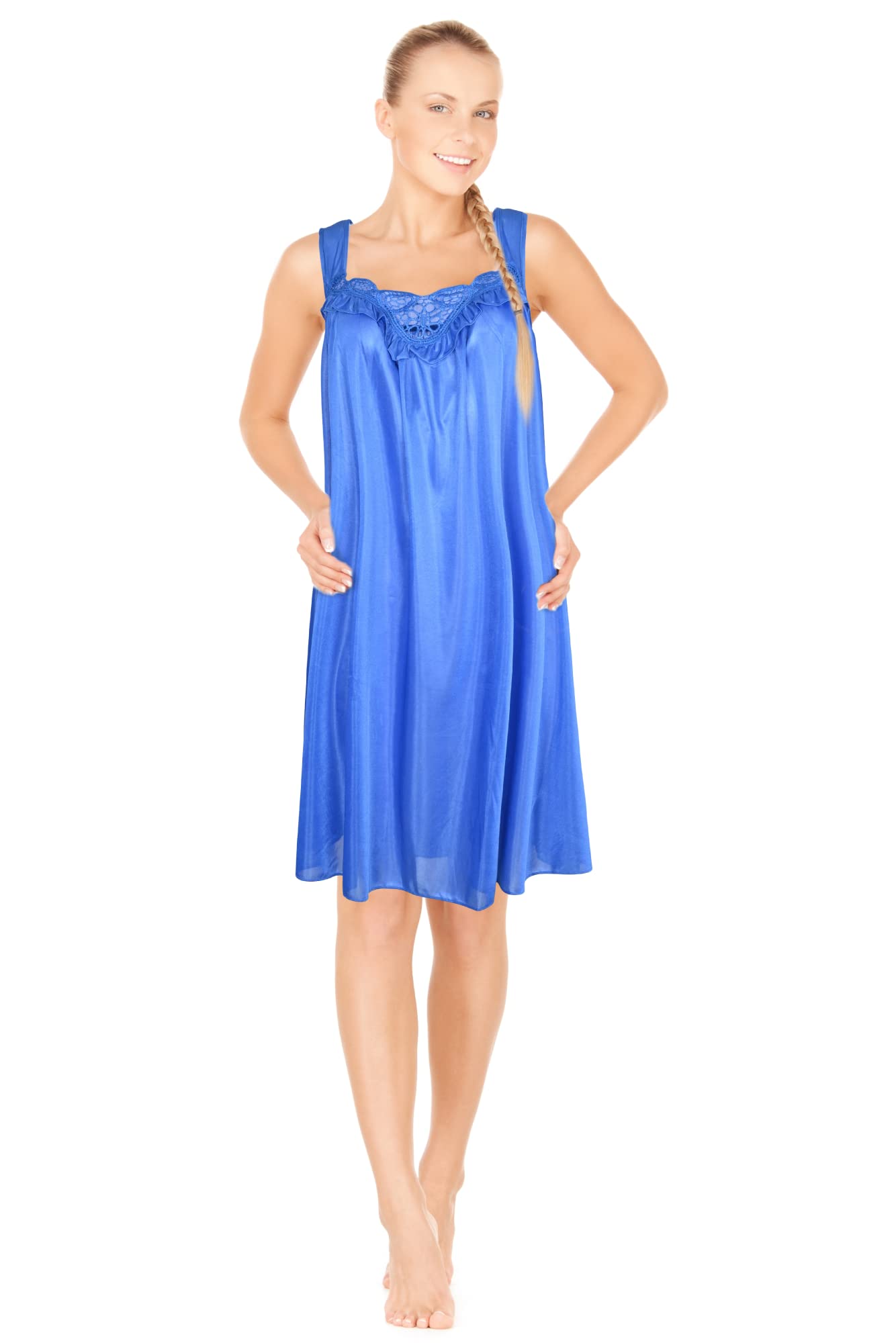 JEFFRICO Womens Sleeveless Nightgowns Sleepwear Soft Pajama Dress Nightshirts