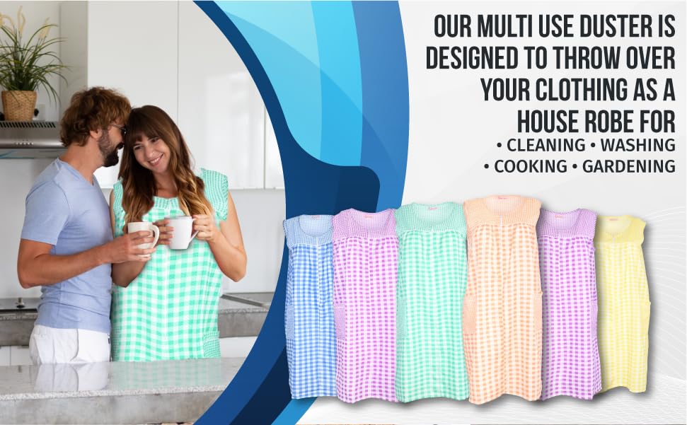 JEFFRICO House Dresses for Women with Pockets - Lightweight Breathable Sleeveless Muumuu & Nightgowns - Zipper Front Housecoat and Dusters for Women