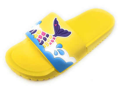 JEFFRICO Girls Comfort Sandals Kids Slip On Lightweight EVA Water Shower Pool Beach Sandals Slides