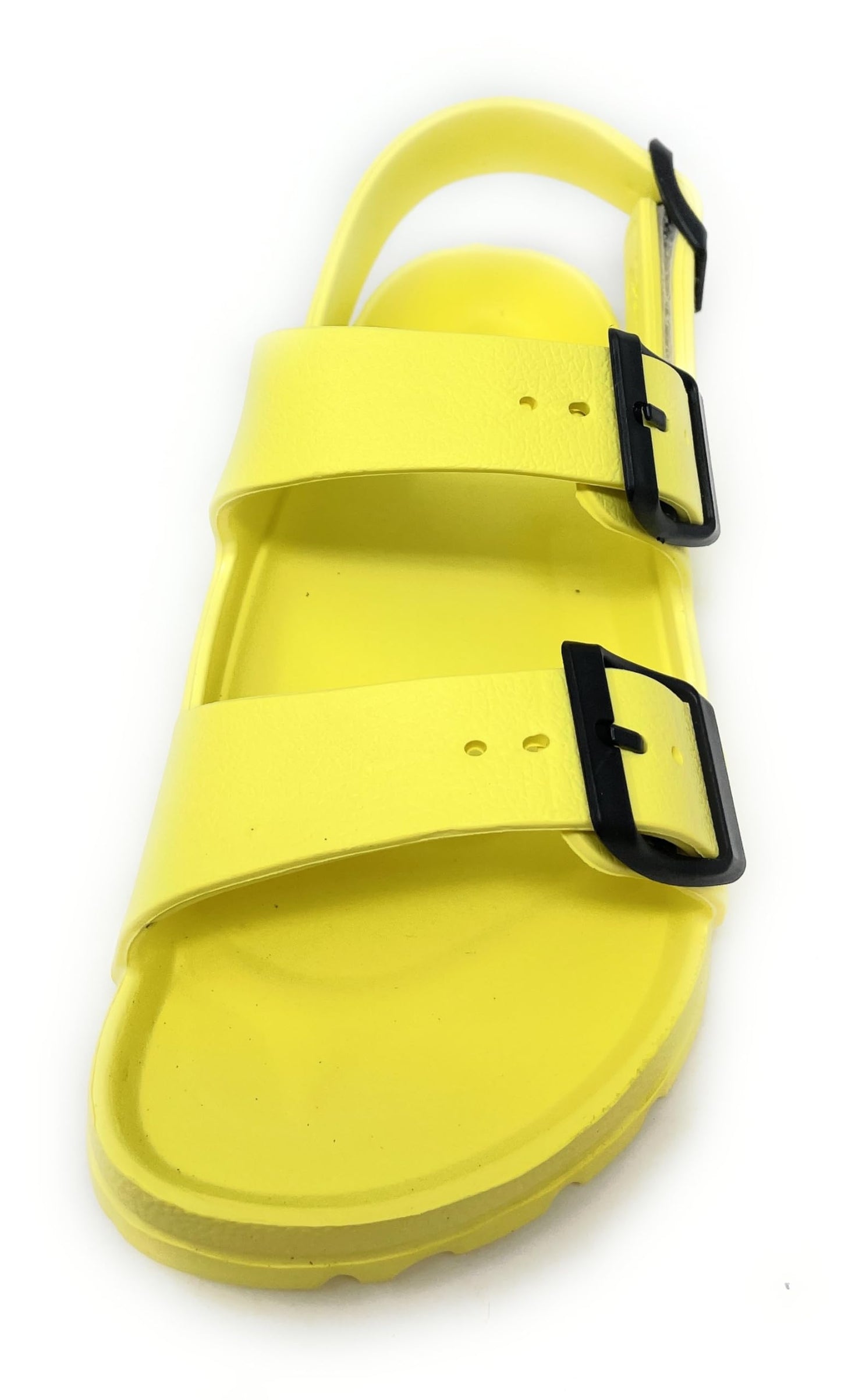 JEFFRICO Boys Comfort Double Buckle Sandals Kids Adjustable Back Strap EVA Water Sandals Slides