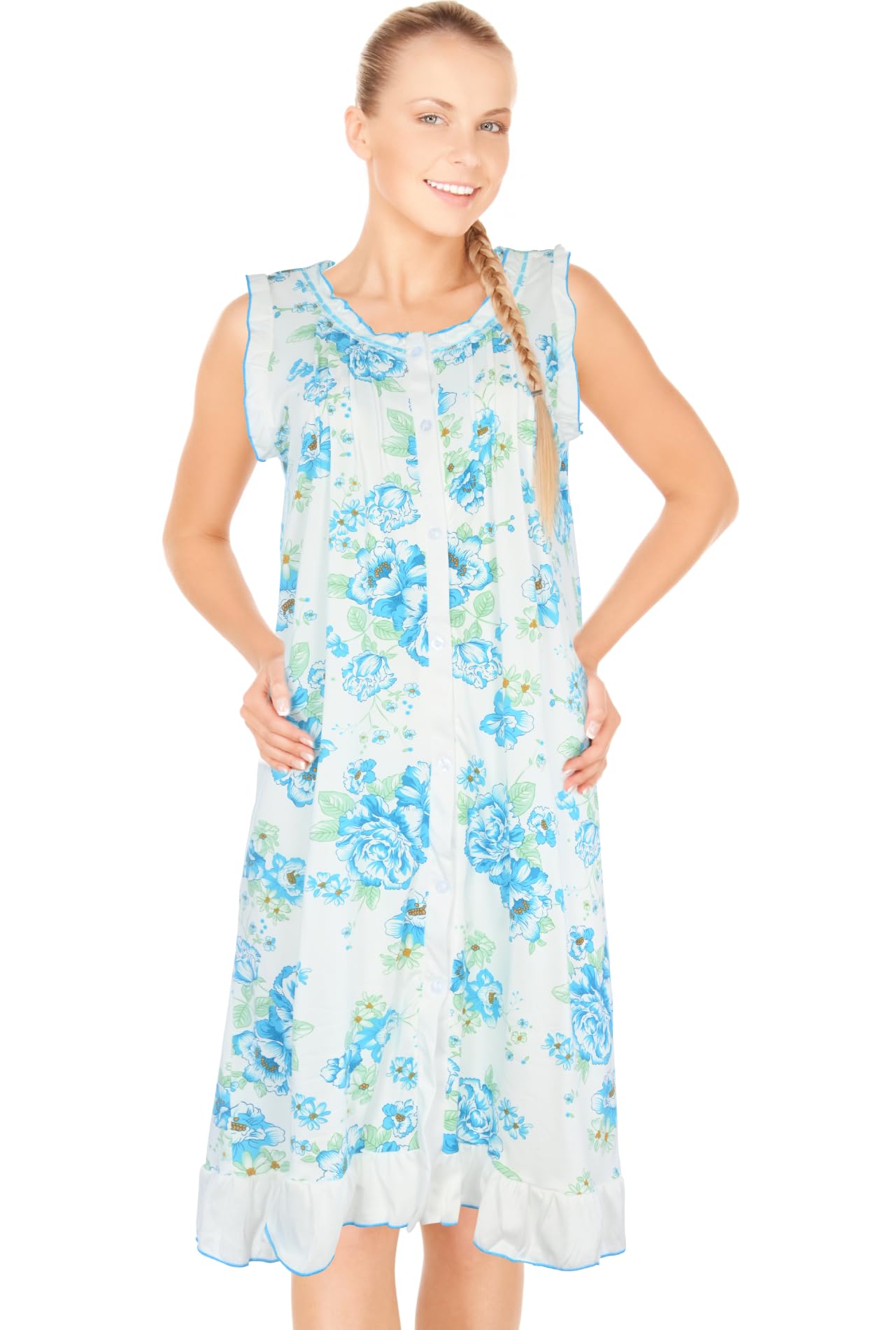 JEFFRICO Womens Sleeveless Nightgowns Sleepwear Soft Pajama Dress Nightshirts