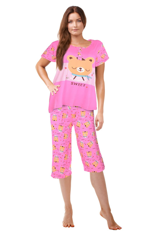 JEFFRICO Womens Pajamas For Women Capri Set Sleepwear Soft Pajamas