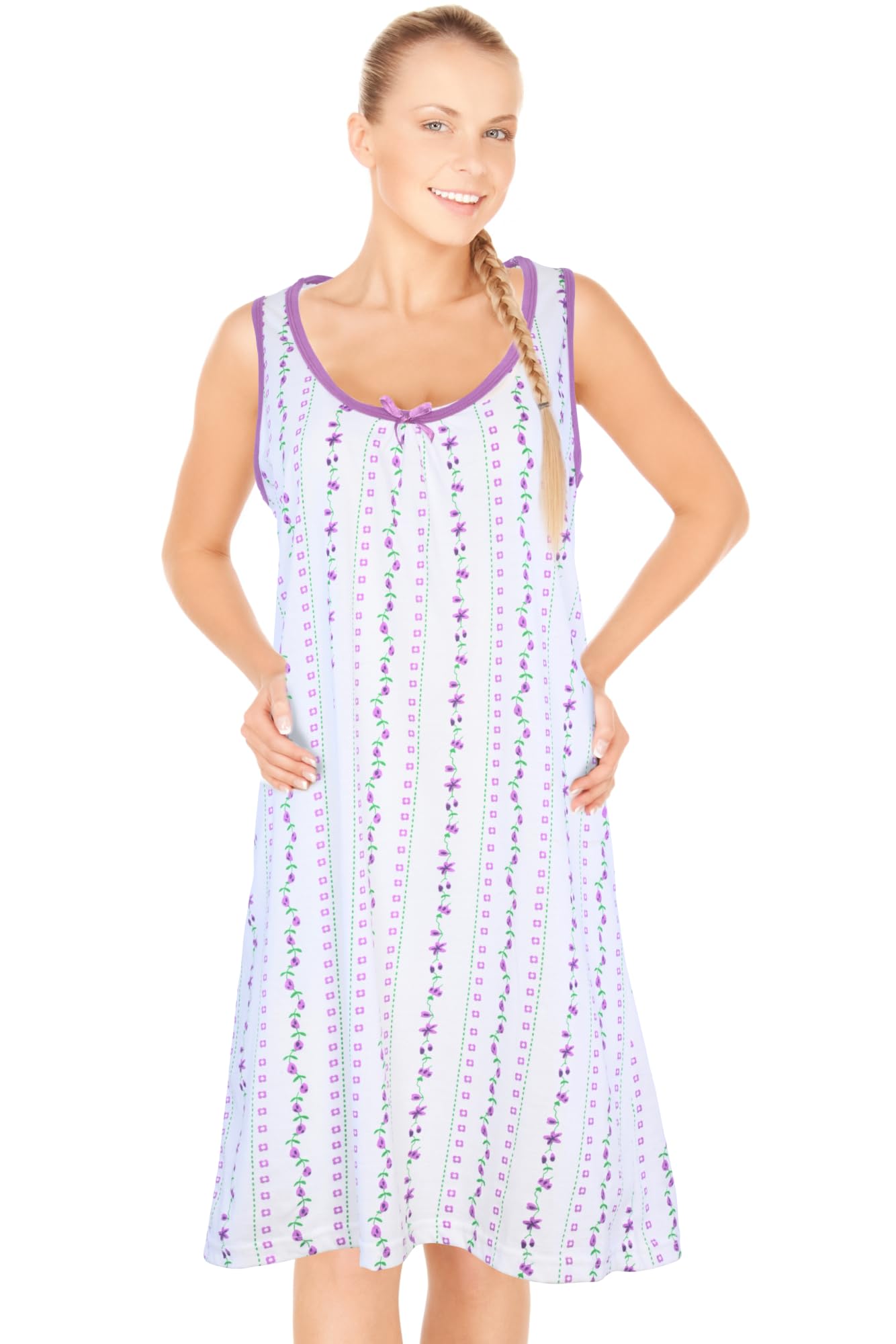 JEFFRICO Womens Sleeveless Nightgowns Sleepwear Soft Pajama Dress Nightshirts