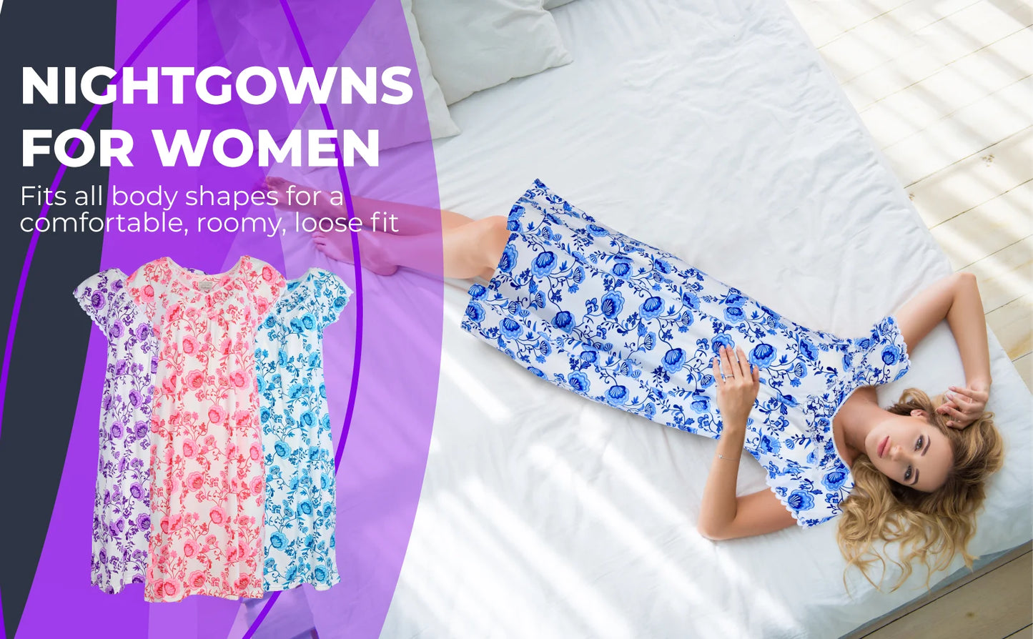 JEFFRICO Womens Nightgowns Sleepwear Soft Pajama Dress Nightshirts