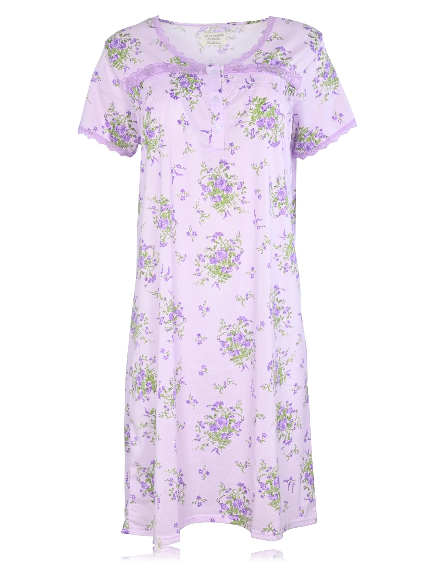 JEFFRICO Womens Nightgowns Short Sleeve Sleepwear Soft Pajama Dress Nightshirts