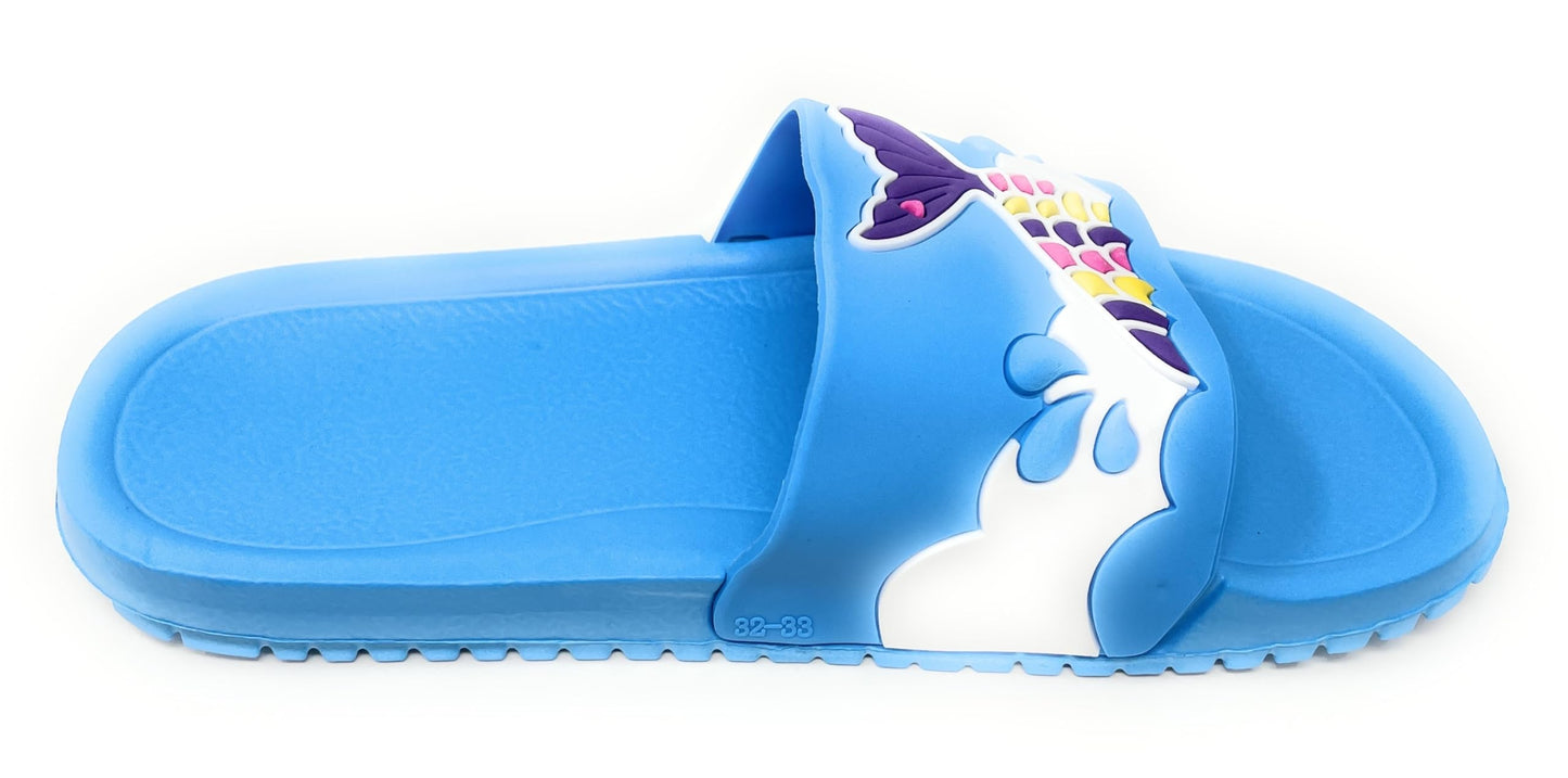 JEFFRICO Girls Comfort Sandals Kids Slip On Lightweight EVA Water Shower Pool Beach Sandals Slides