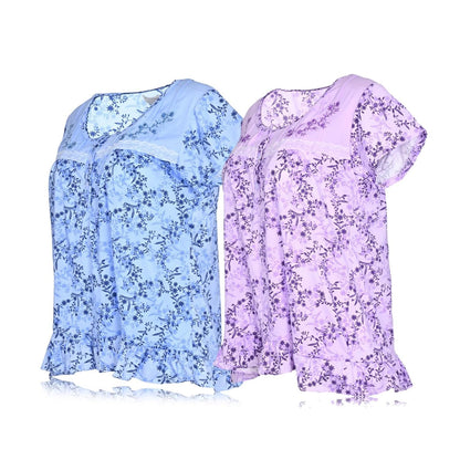 JEFFRICO Pajamas For Women 2 Pack Capri Set Sleepwear Soft Pajamas Short Sleeve Pajamas Sleepshirt With Capri Pants