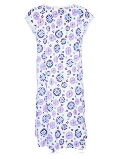 JEFFRICO Womens 2 Pack Nightgowns Short Sleeve Sleepwear Soft Pajama Dress Nightshirts