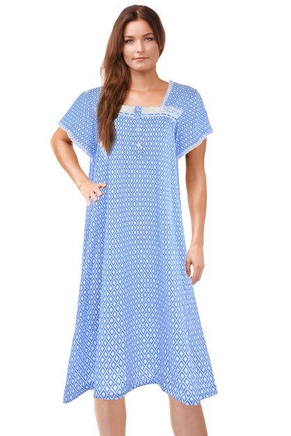 JEFFRICO Womens Nightgowns Short Sleeve Sleepwear Soft Pajama Dress Nightshirts