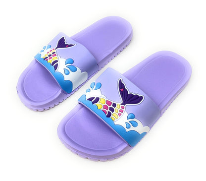 JEFFRICO Girls Comfort Sandals Kids Slip On Lightweight EVA Water Shower Pool Beach Sandals Slides